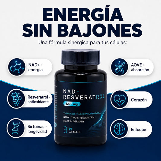 NAD + Resveratrol - Antienvejecimiento y Energía