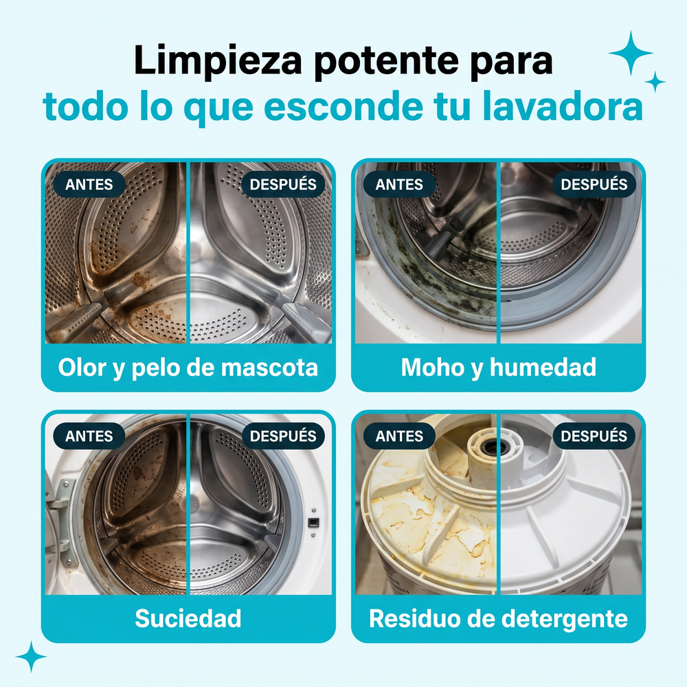 Antes y después: olor, moho, suciedad y residuo