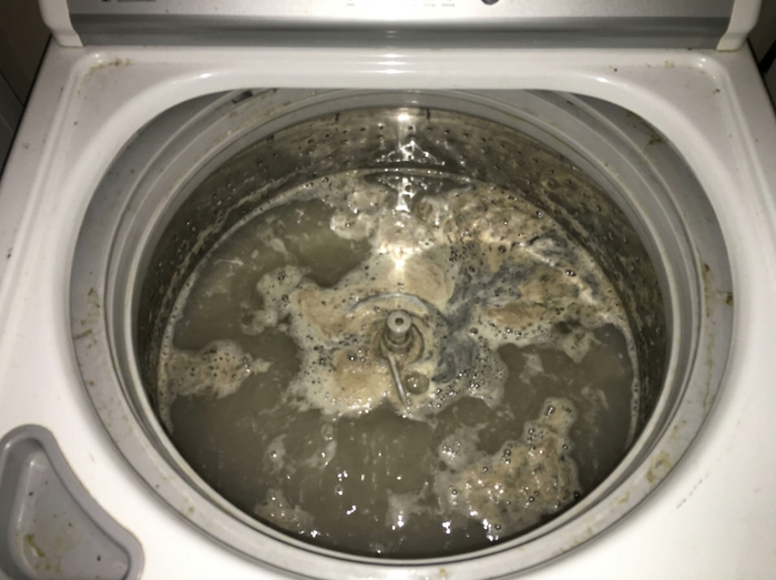 El agua que salió del tambor la primera vez